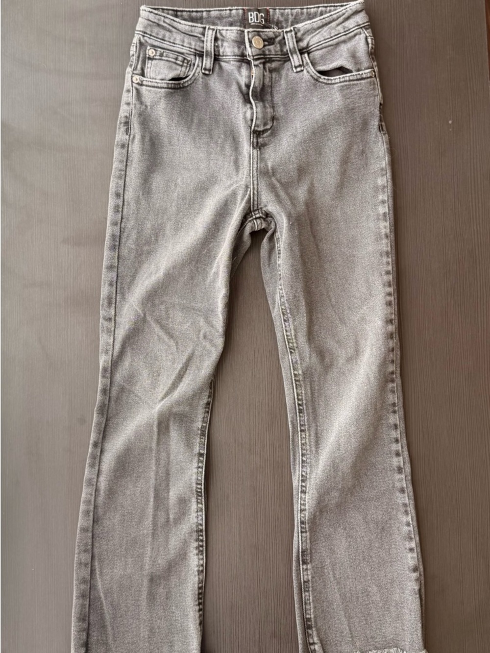 BDG Light Gray High-Rise Kick Flare Jeans